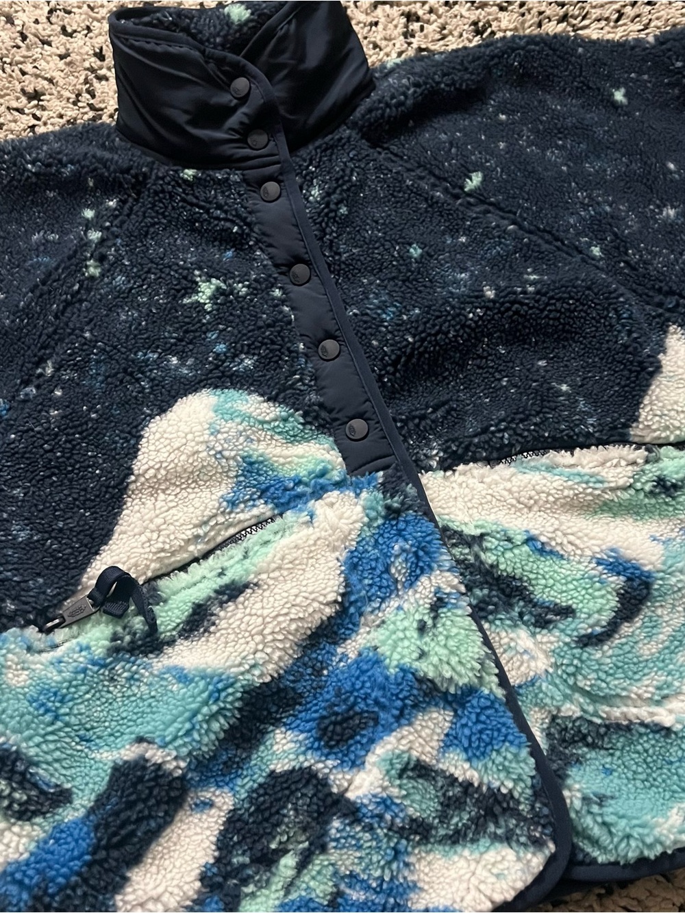 Free People FP Movement Hit The Slopes Fleece Navy Blue Snow Mountain Medium - Picture 7 of 15